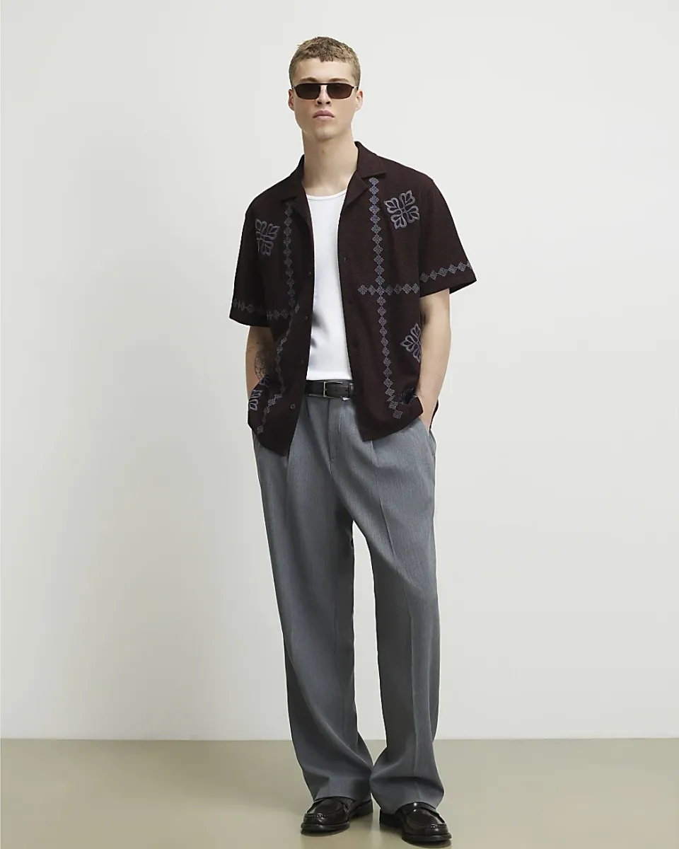 Regular Fit Flower Embroidered Shirt