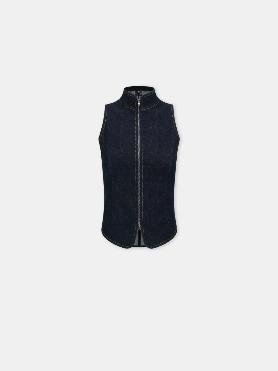 WOMEN - WOMEN'S AMIRI RAW DENM ZIP TOP - Raw Indigo