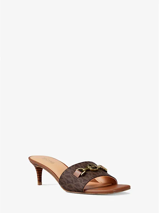 Natalie Signature Logo Kitten Sandal