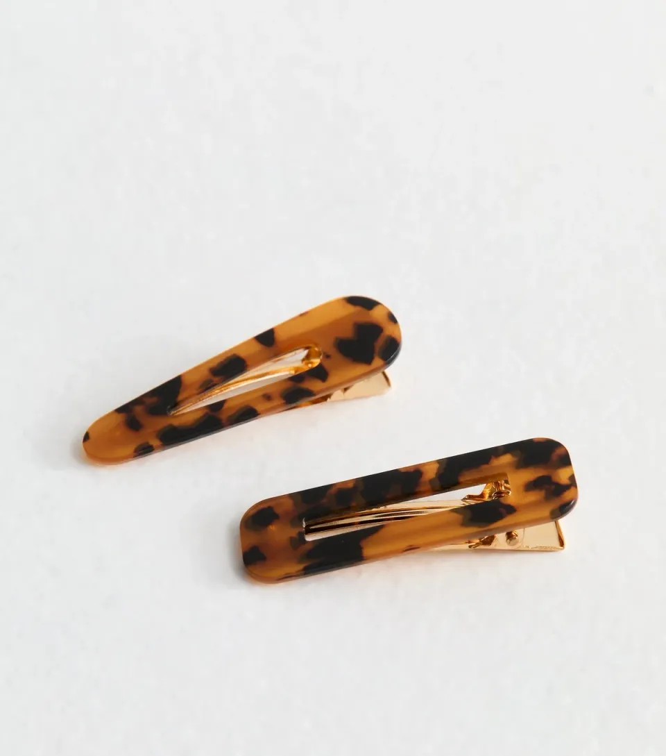 Pack Of 2 Brown Tortoiseshell Hair Slides