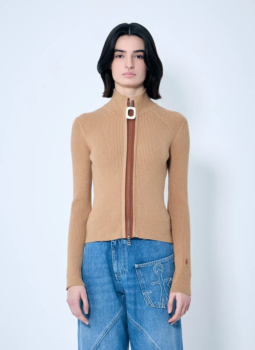 Fitted Zip-Up Cardigan