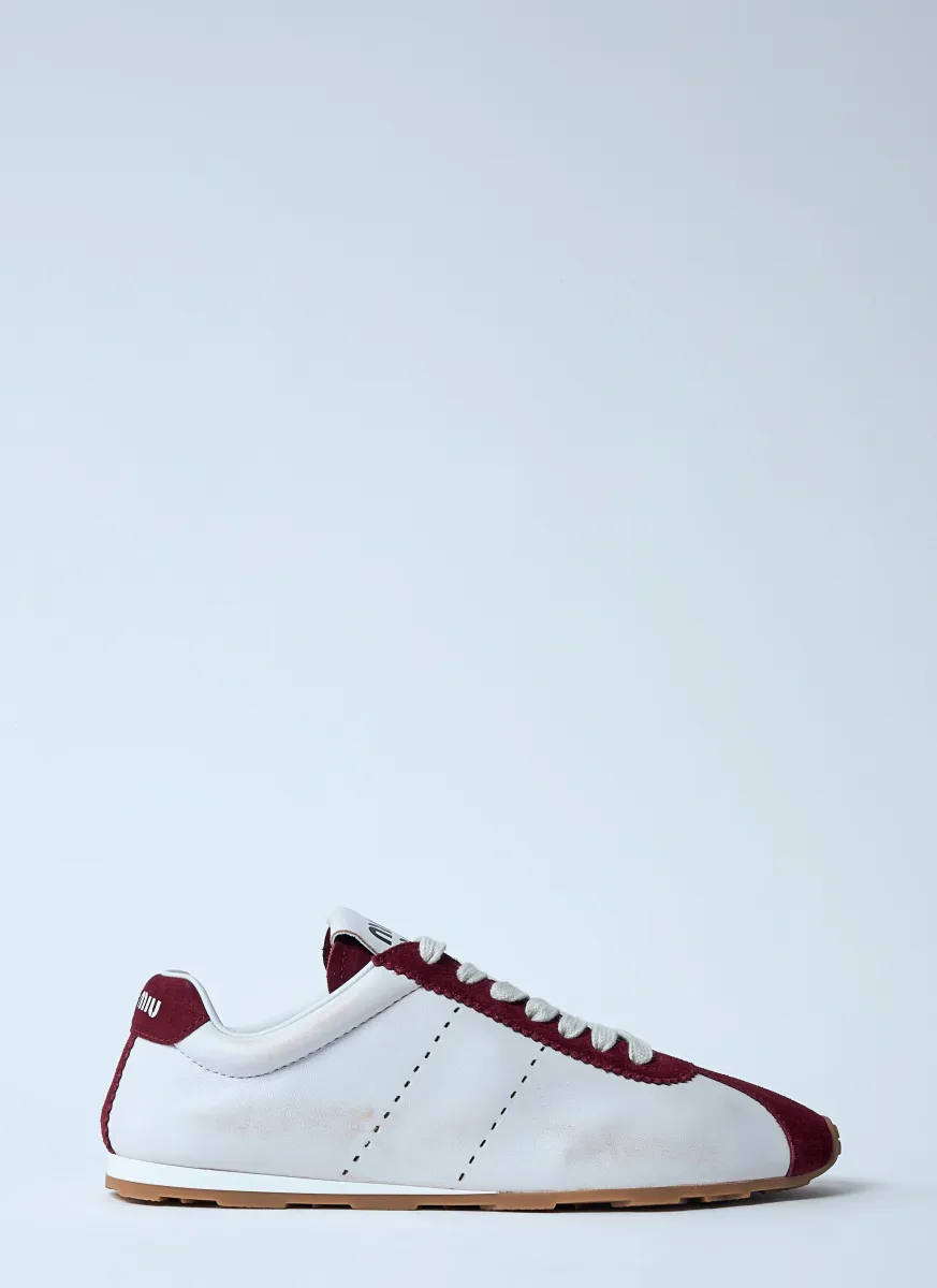 Plume Leather and Suede Sneakers