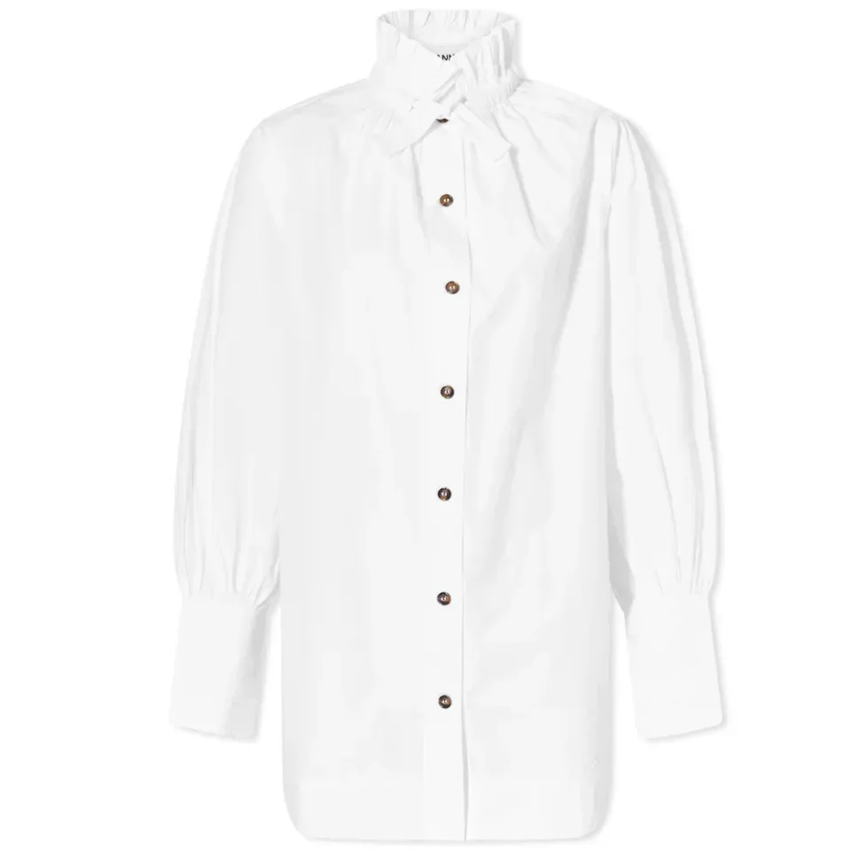 Cotton Poplin Tie String Shirt
