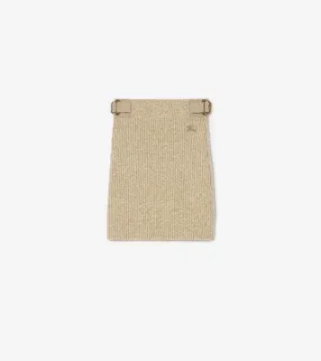 Wool Cashmere Mini Skirt in Hamper beige