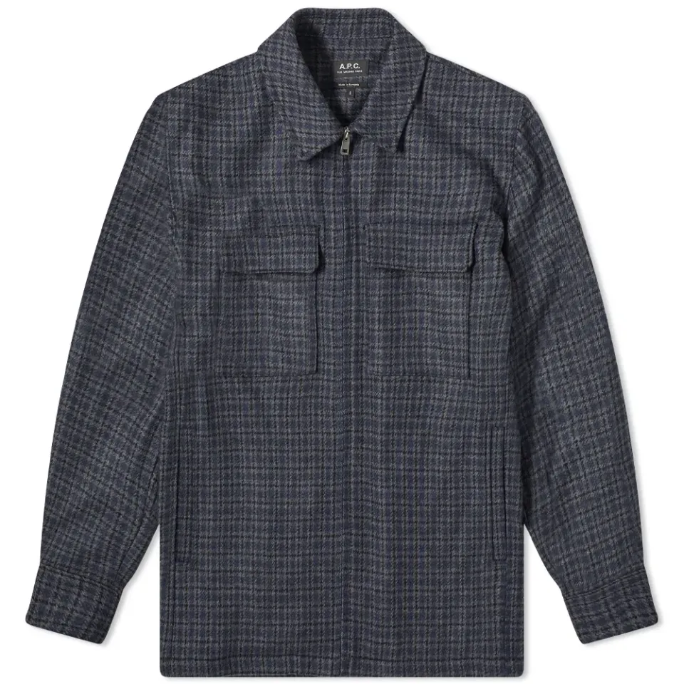 A.P.C. Thibault Check Wool Zip Jacket