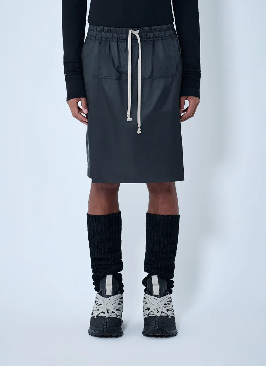 Drawstring Midi Kilt Shorts