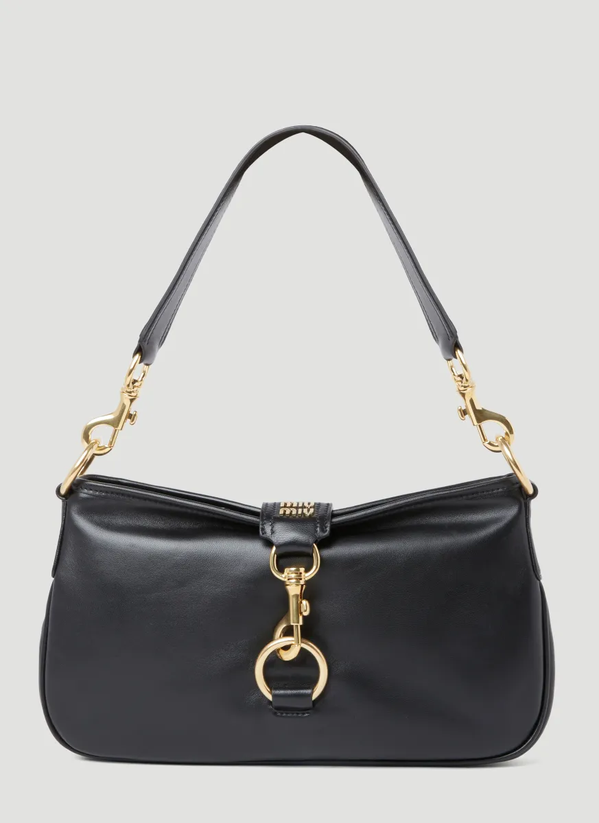Logo Plaque Leather Shoulder Bag