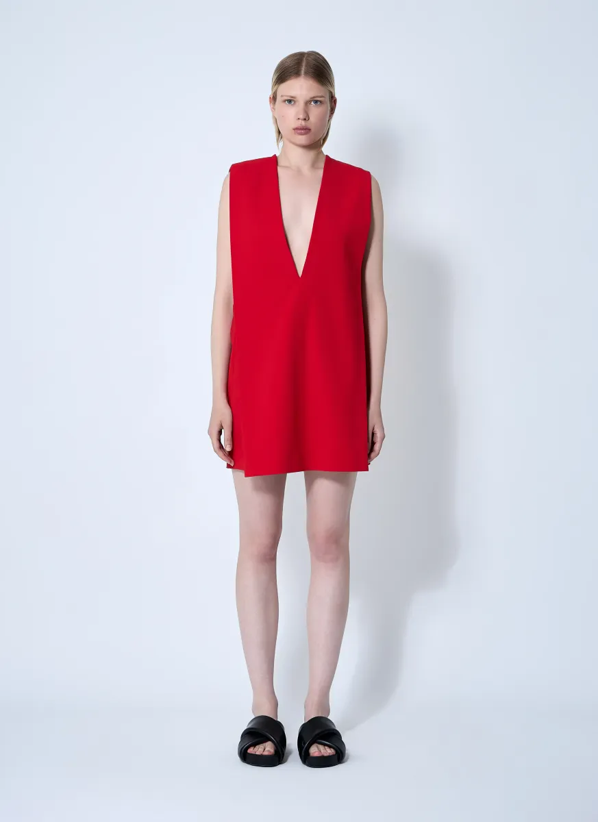 Plunge Mini Dress With Belt