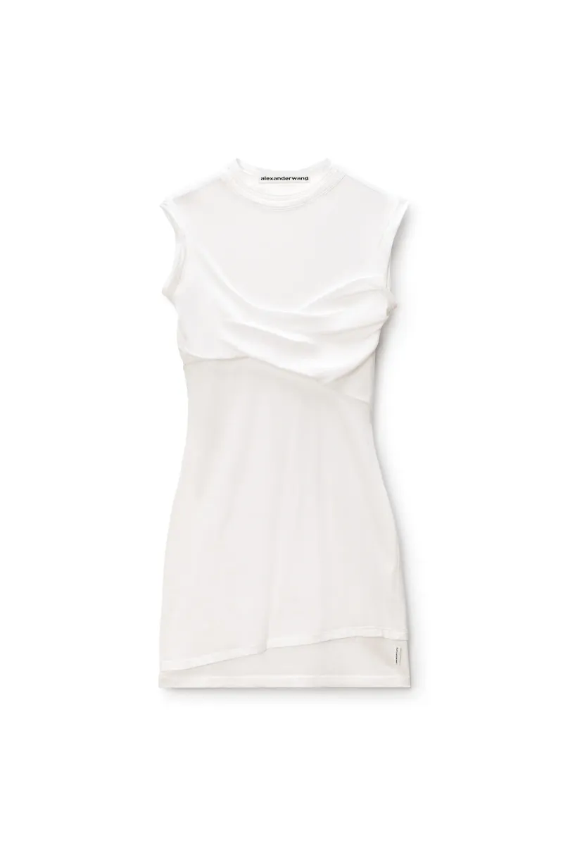 SLEEVELESS LAYERED TWISTED BUST MINI DRESS