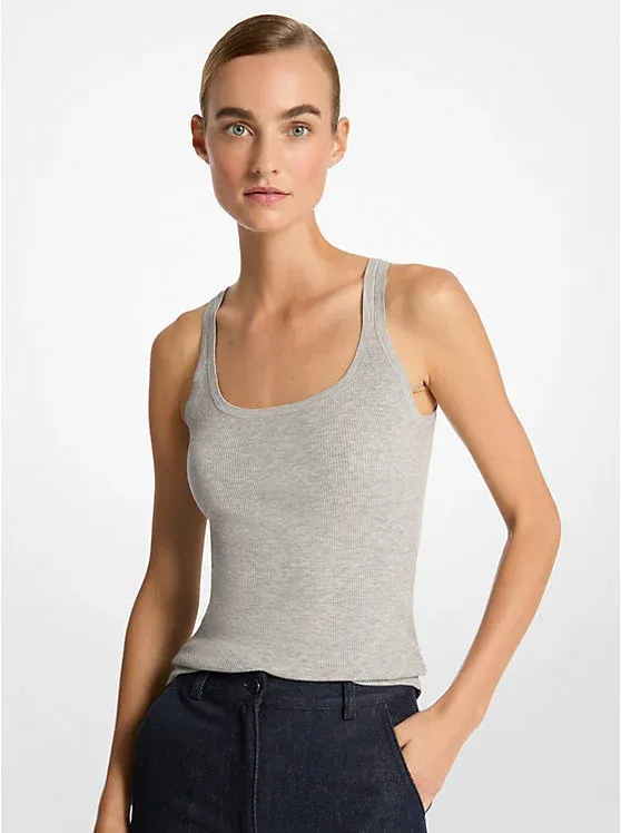 Ribbed Stretch Viscose Tank Top