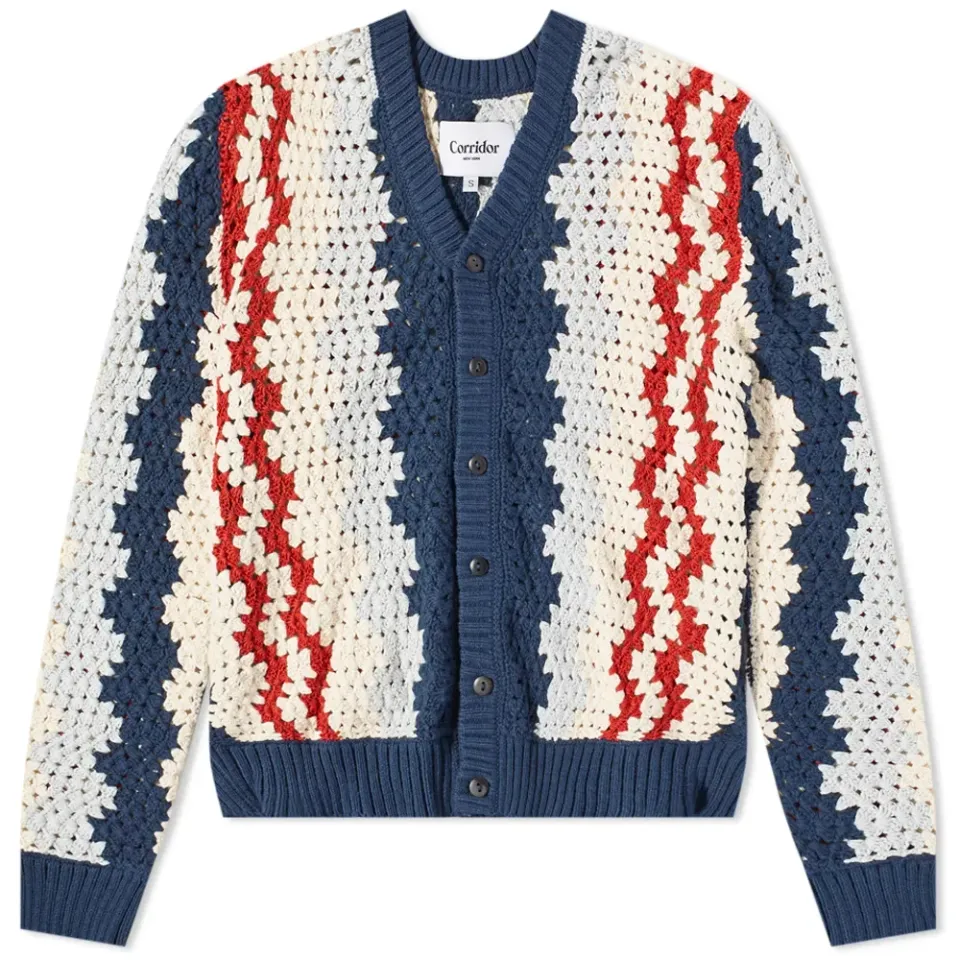 Hand Knit Grandpa Crochet Cardigan