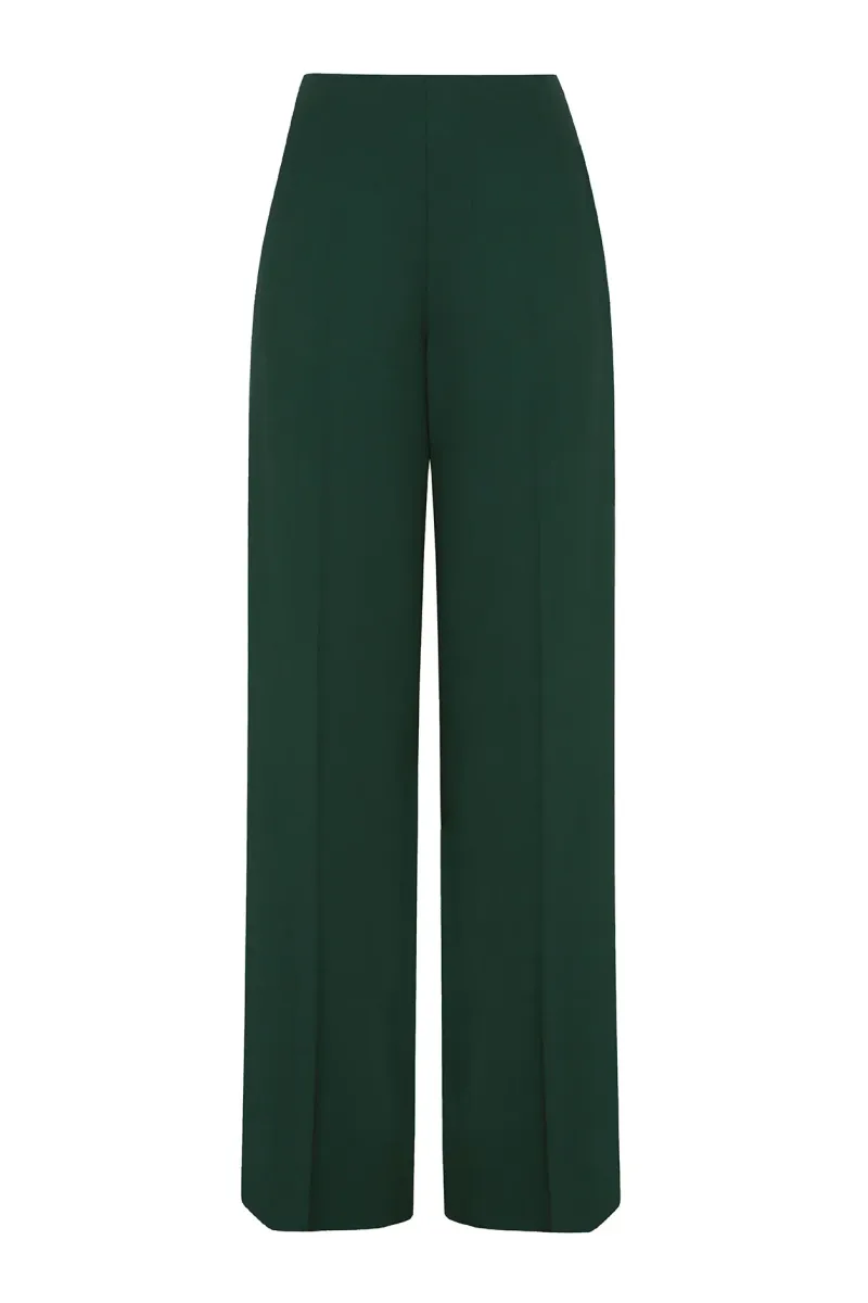 Paloma Trousers in Bottle Green Wool