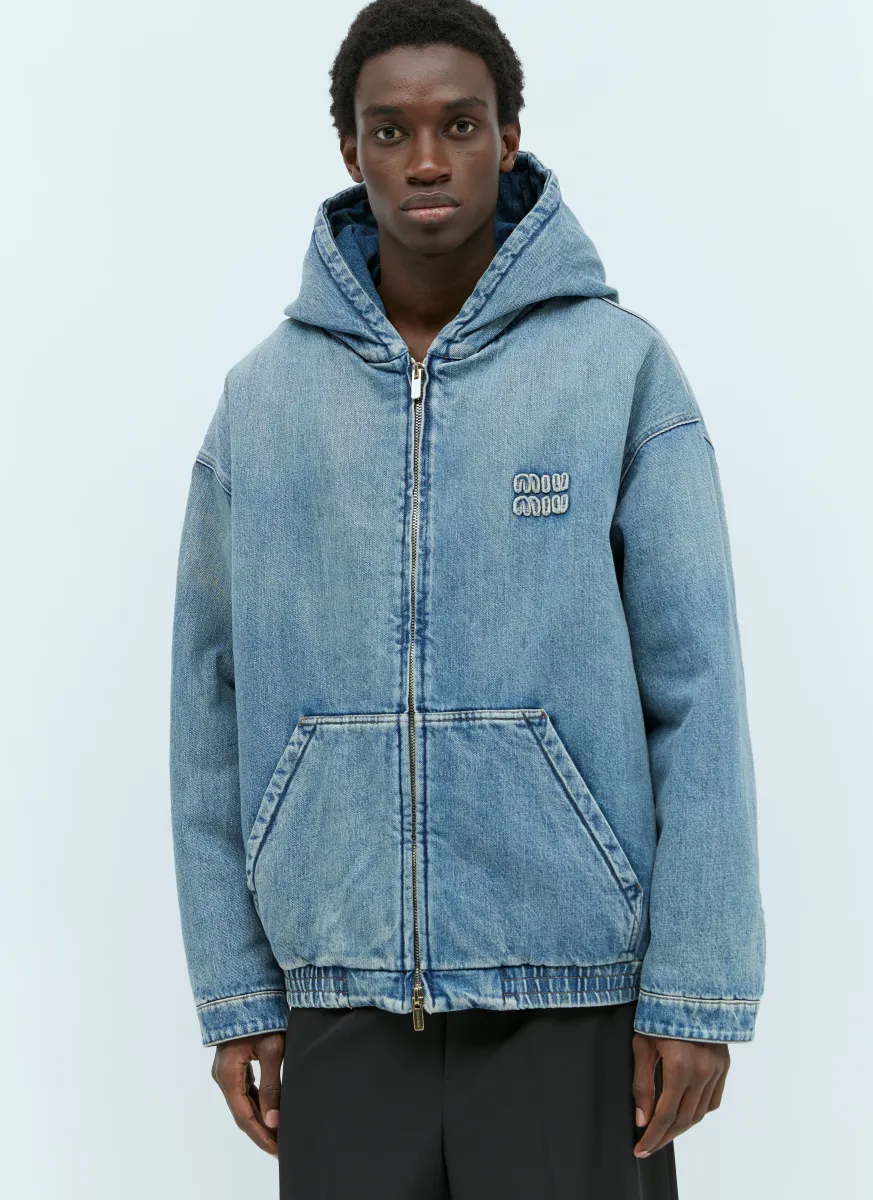 Denim Padded Hooded Jacket