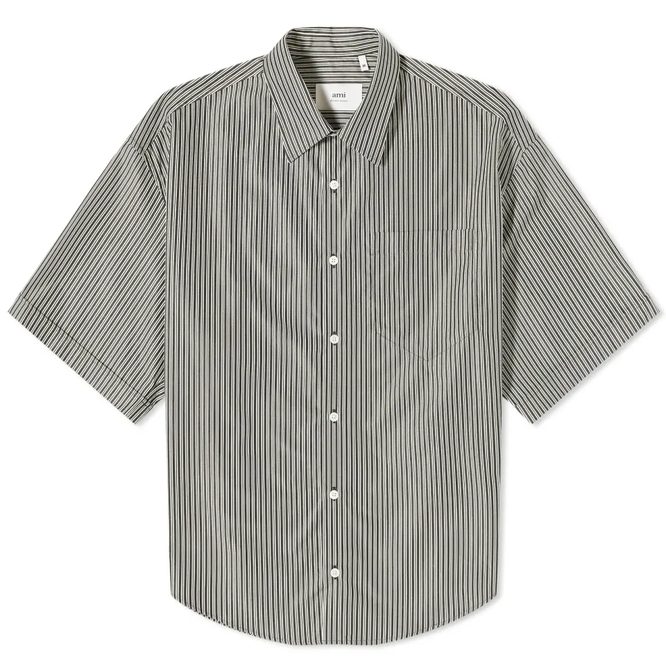 Stripe Boxy Short Sleeve Shirt