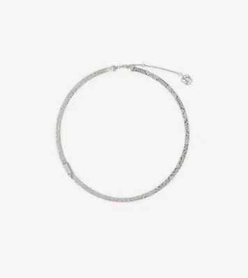 Engraved Check Necklace​ in Silver