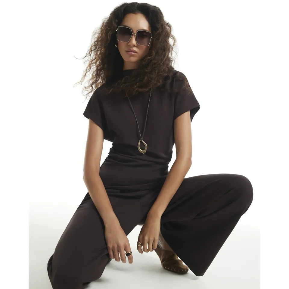 Premium High Neck Ruched Top