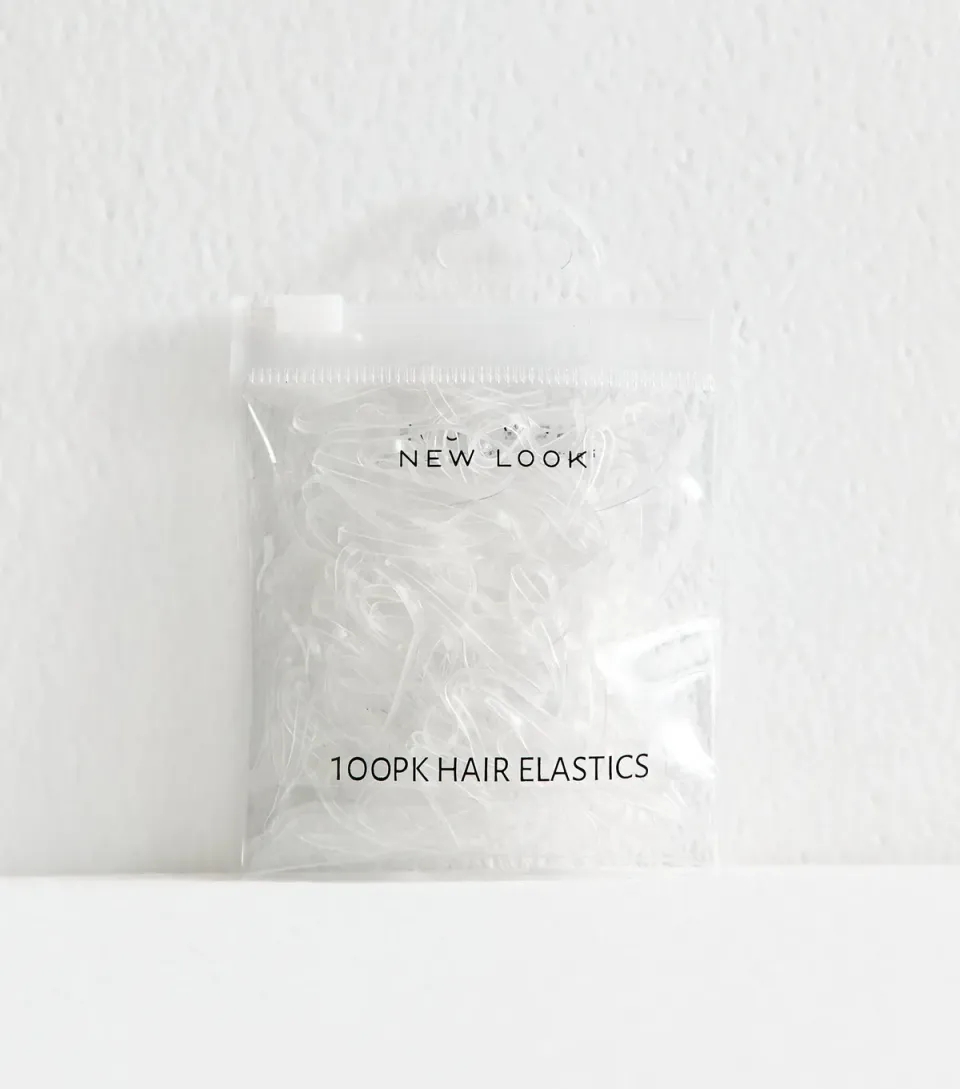 Transparent Pack of 100 Elastic Hair Bands