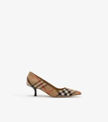 Check Dame Low Pumps​ in Archive beige