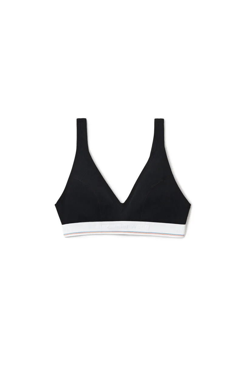 V-Neck Bralette in Ribbed Jersey