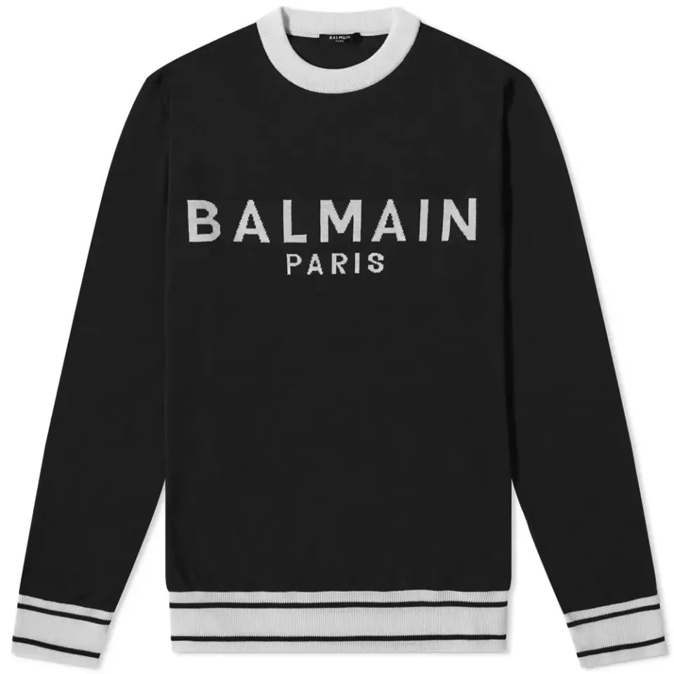 Wool Intarsia Crew Knit