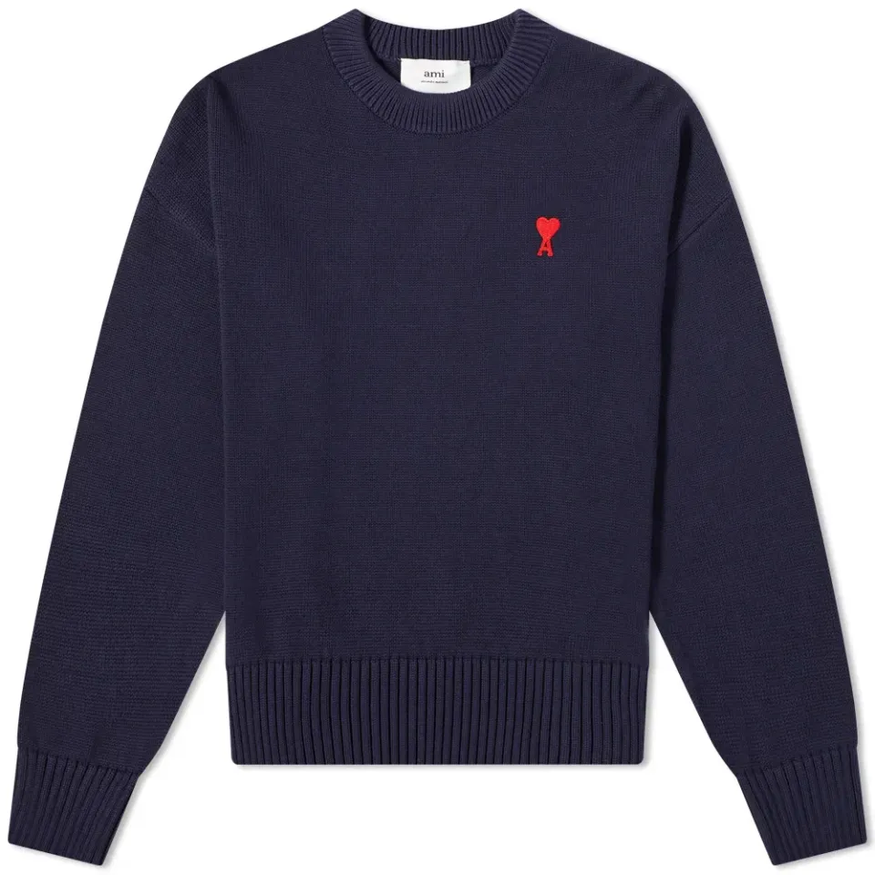 AMI Small A Heart Crew Knit