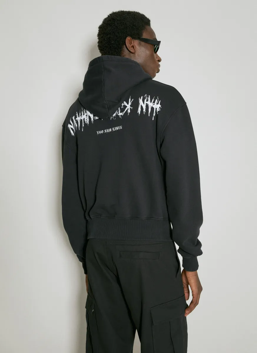 Upside Down Cropped Hooded Sweatshirt