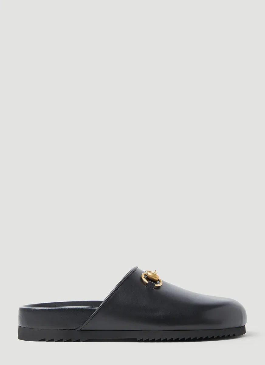 Horsebit Leather Slippers