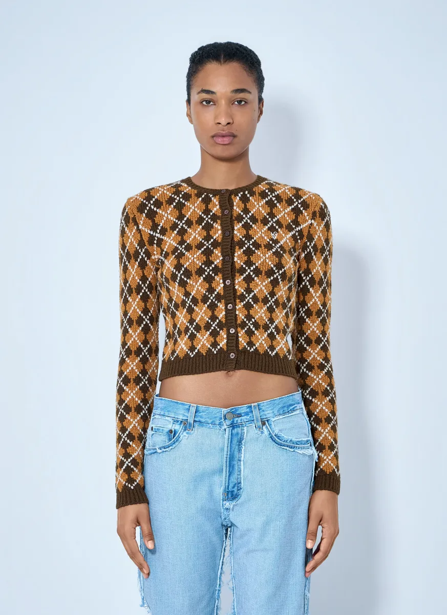 Argyle Knit Cardigan