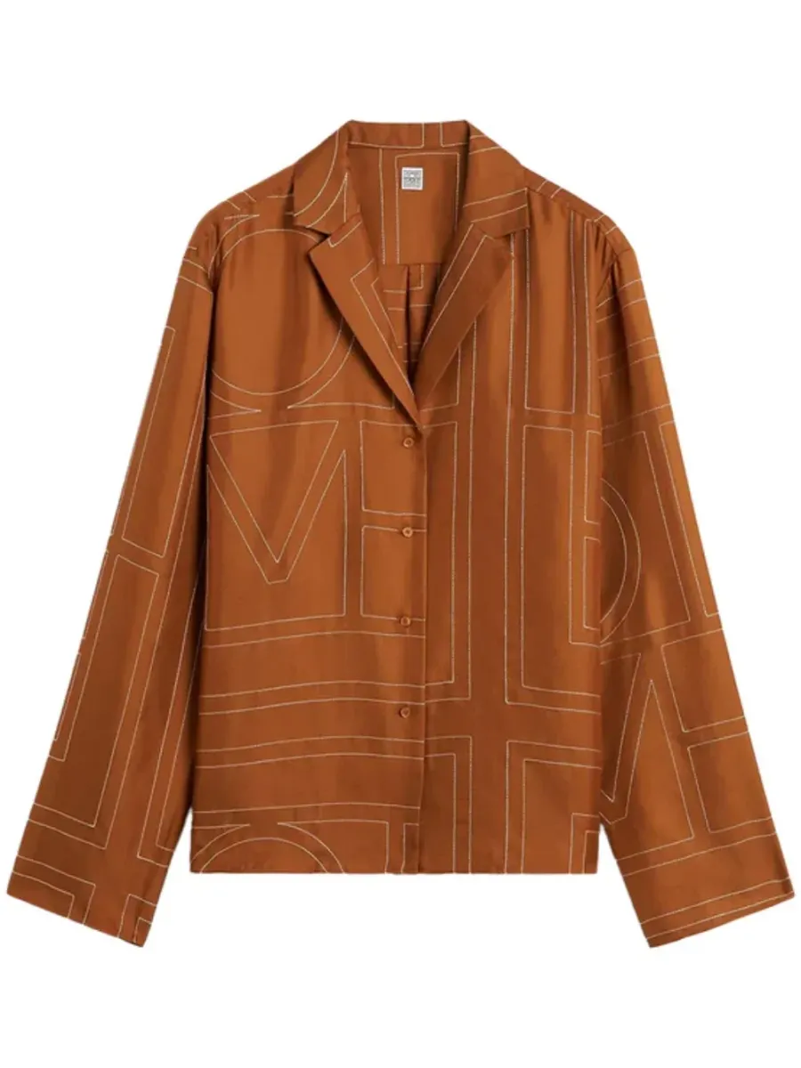 Silk Pj Top Terracotta