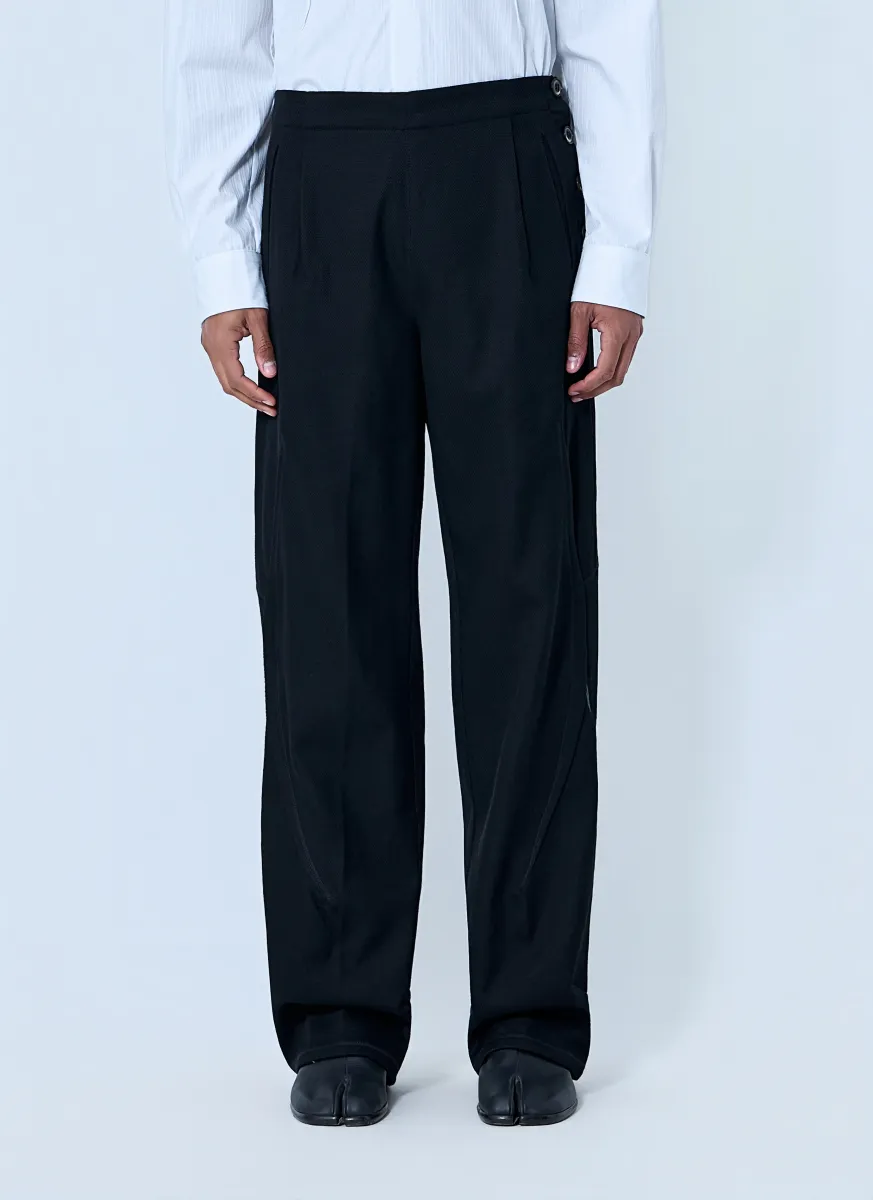 High-Waisted Pleated Trousers