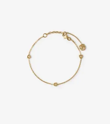 Shield Chain Bracelet in Gold/clear