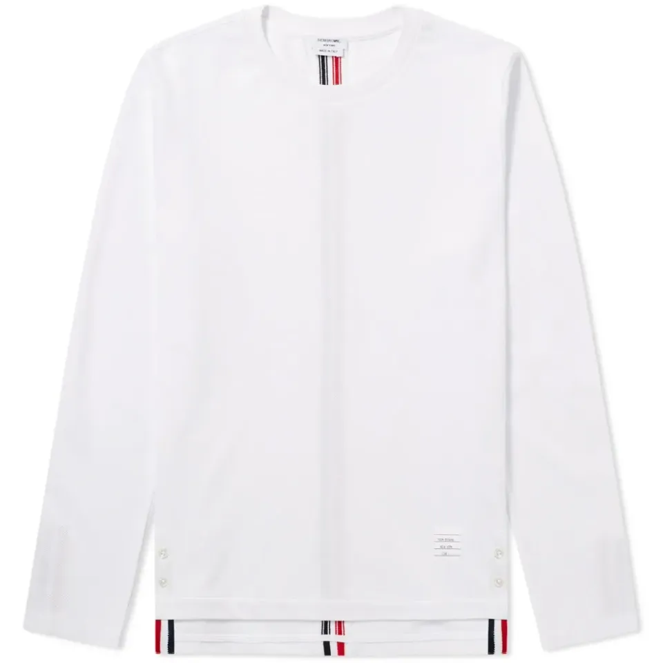 Long Sleeve Back Stripe Pique Tee