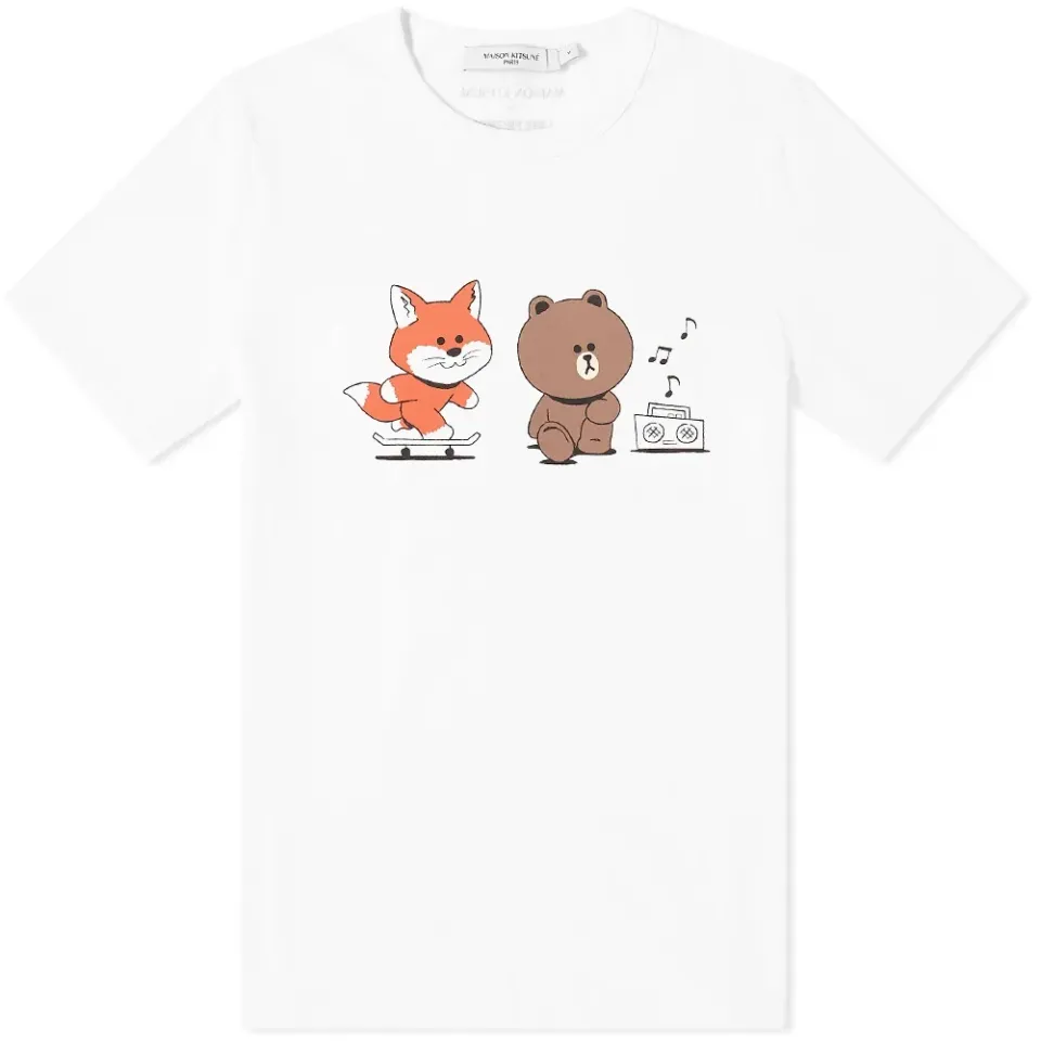 Maison Kitsuné x Line Friends Kitsuné Skate Print T-Shirt