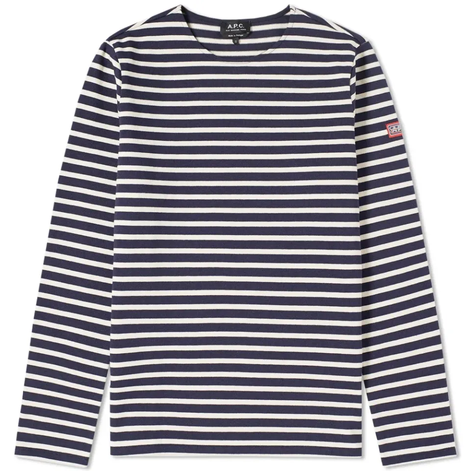 A.P.C. Long Sleeve Matt Marine Tee