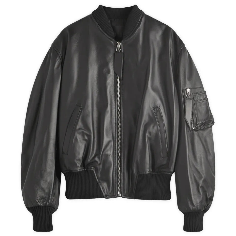 Anja Leather Bomber Jacket