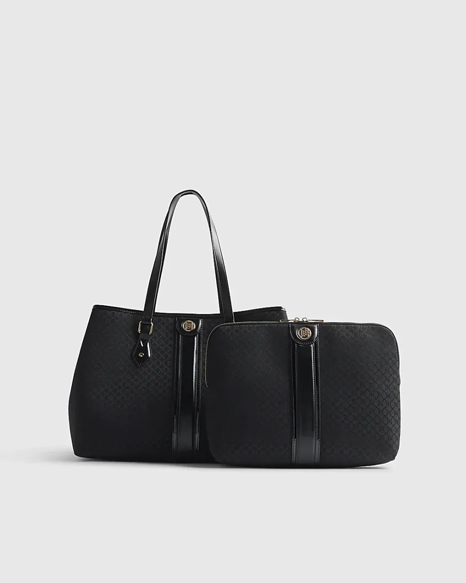 Jacquard Monogram Shopper Bag Bundle