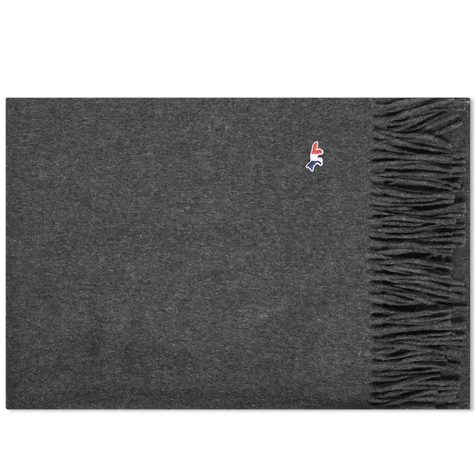 Maison Kitsuné Tricolor Fox Wool Scarf