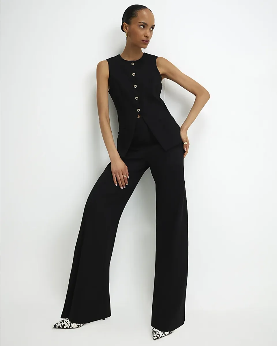 Stretch Wide Leg Trousers
