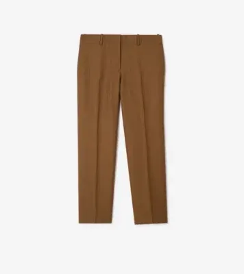 Wool Mohair Tailored Trousers in Hazelnut brown