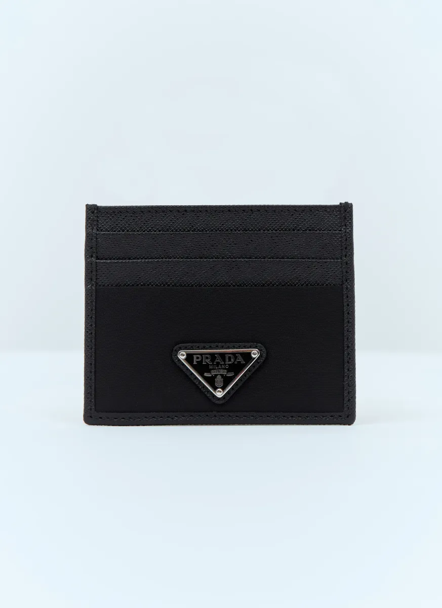 Re-Nylon And Saffiano Leather Cardholder
