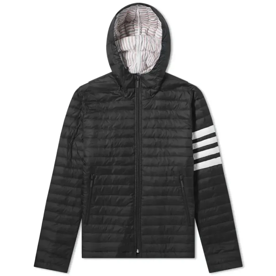 Four Bar Stripe Nylon Down Jacket