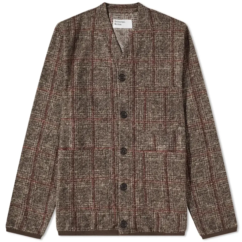 Check Bari Fleece Cardigan