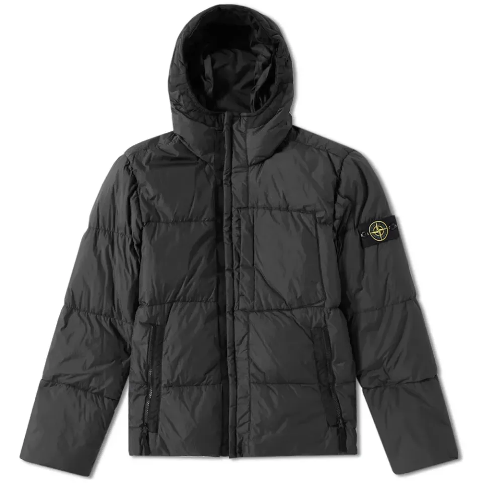 Garment Dyed Crinkle Reps Hooded Down Jacket