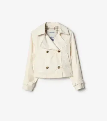 Cropped Lightweight Ladybrook Trench Jacket​ in Seashell white - Women, Cotton