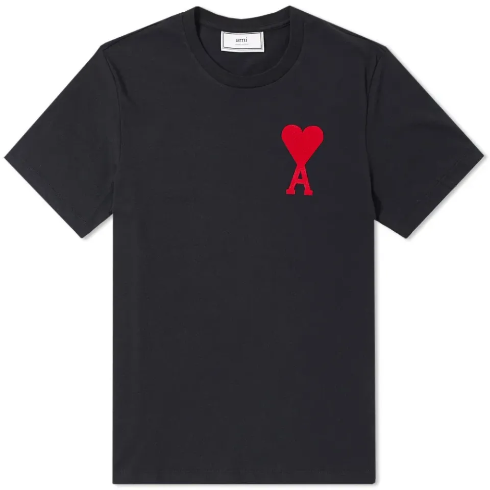AMI Flocked Heart Logo Tee