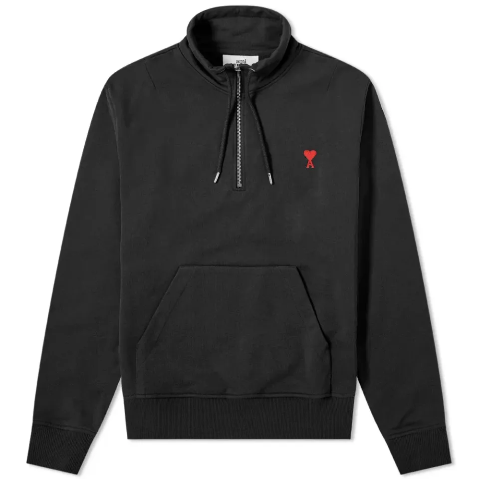 AMI Heart Drawstring Quarter Zip