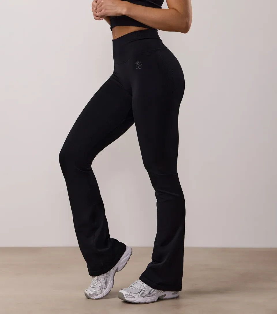 Women's Black Sculpted Flared Leggings