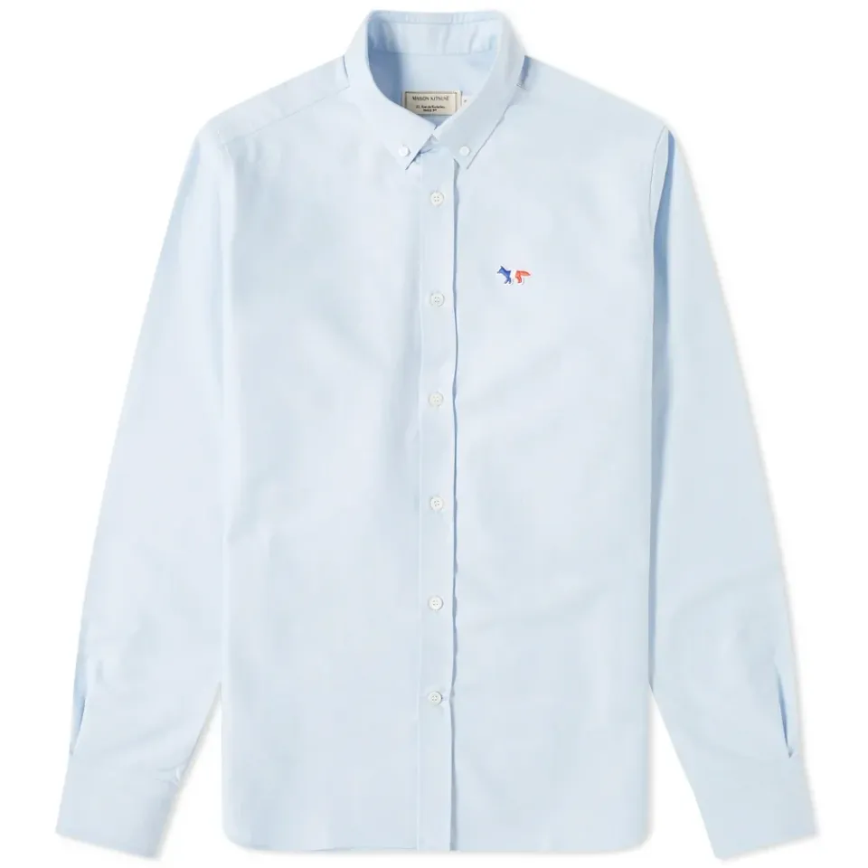 Maison Kitsuné Button Down Classic Tricolour Fox Oxford Shirt
