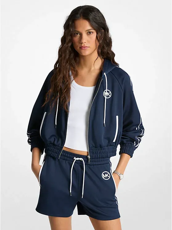 Piqué Contrast Zip-Up Track Jacket