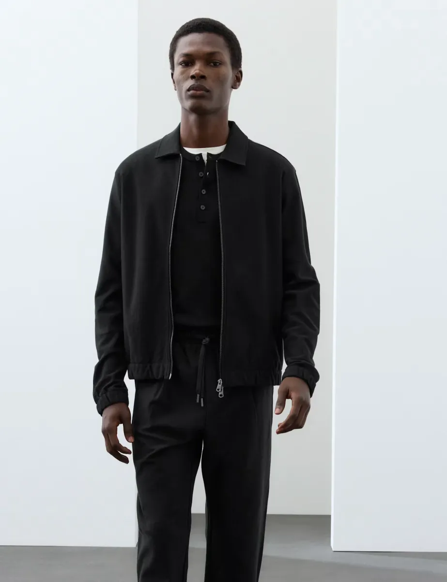 Pure Cotton Twill Zip Through Overshirt